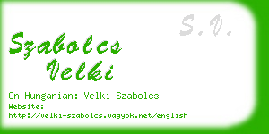 szabolcs velki business card